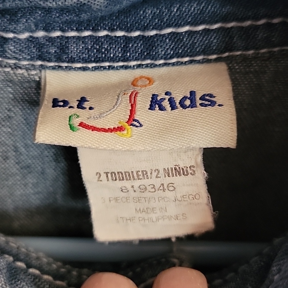 BT Kids, 2T denim shirt and vest, boys, blue, green and white - Picture 3 of 10